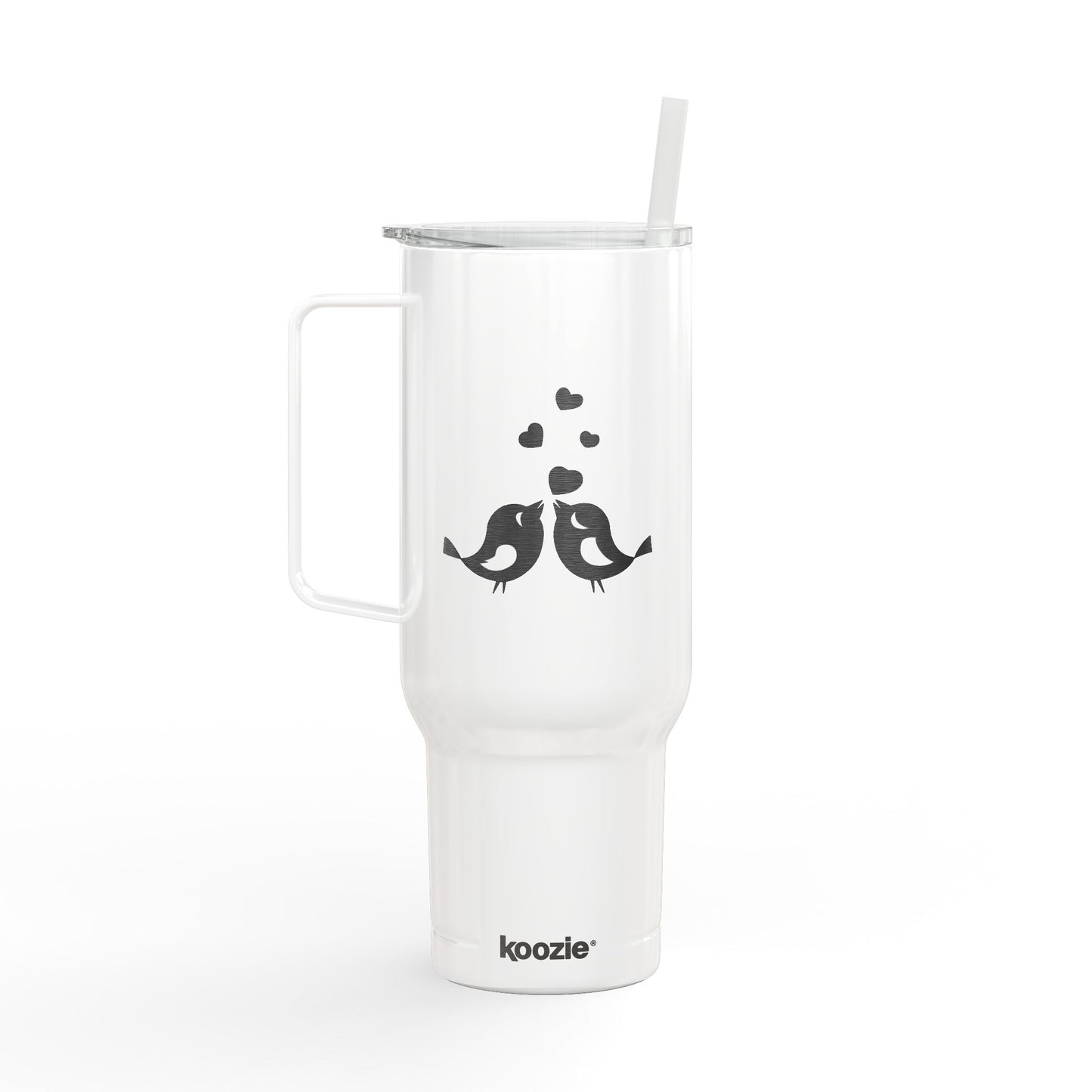 40oz Engraved Insulated Tumbler — Kissing Whale Design, Travel Mug with Lid (Perfect Gift)