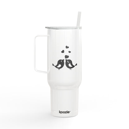 40oz Engraved Insulated Tumbler — Kissing Whale Design, Travel Mug with Lid (Perfect Gift)