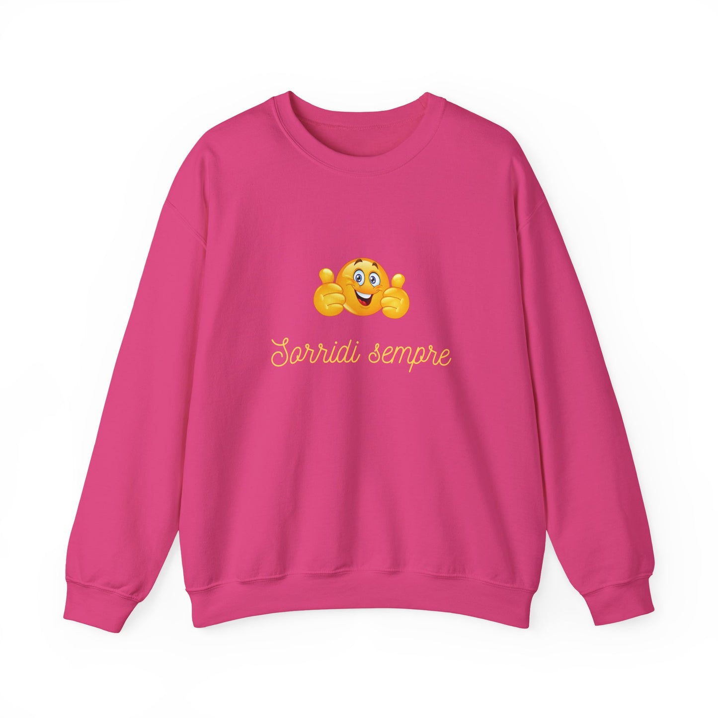 Crewneck Sweatshirt - 'Sorridi Sempre' Smiley Emoji Cozy Pullover
