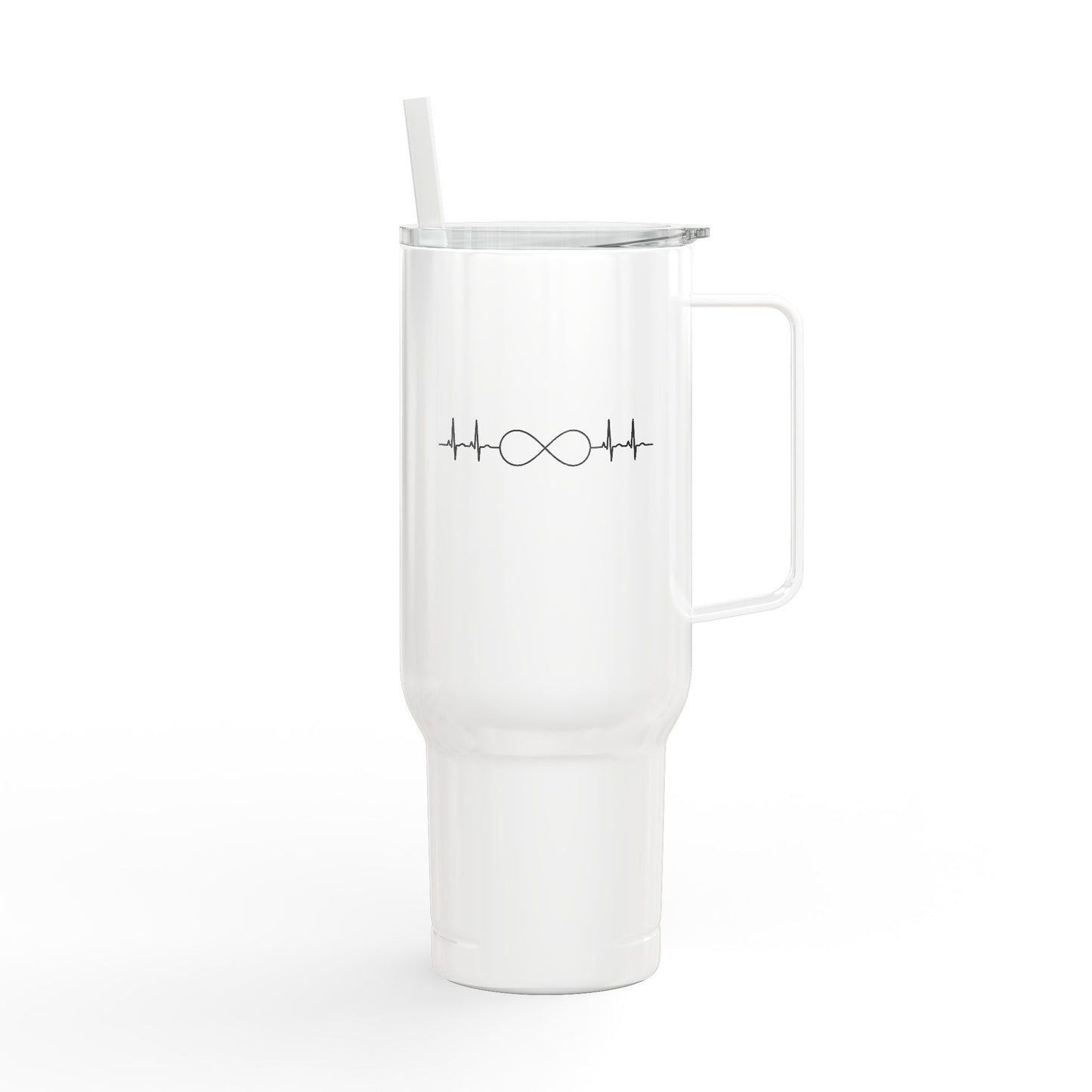 40oz Engraved Insulated Tumbler — Kissing Whale Design, Travel Mug with Lid (Perfect Gift)