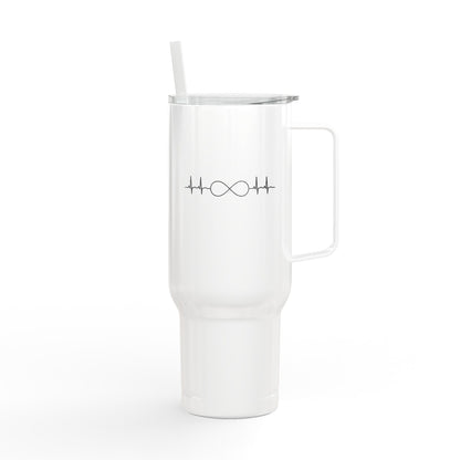 40oz Engraved Insulated Tumbler — Kissing Whale Design, Travel Mug with Lid (Perfect Gift)