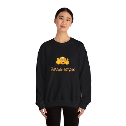 Crewneck Sweatshirt - 'Sorridi Sempre' Smiley Emoji Cozy Pullover