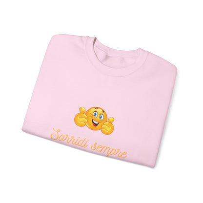 Crewneck Sweatshirt - 'Sorridi Sempre' Smiley Emoji Cozy Pullover