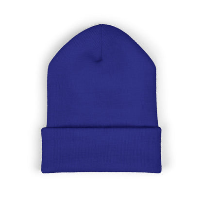 Classic Embroidered Cuffed Beanie — Minimal Santa Graphic