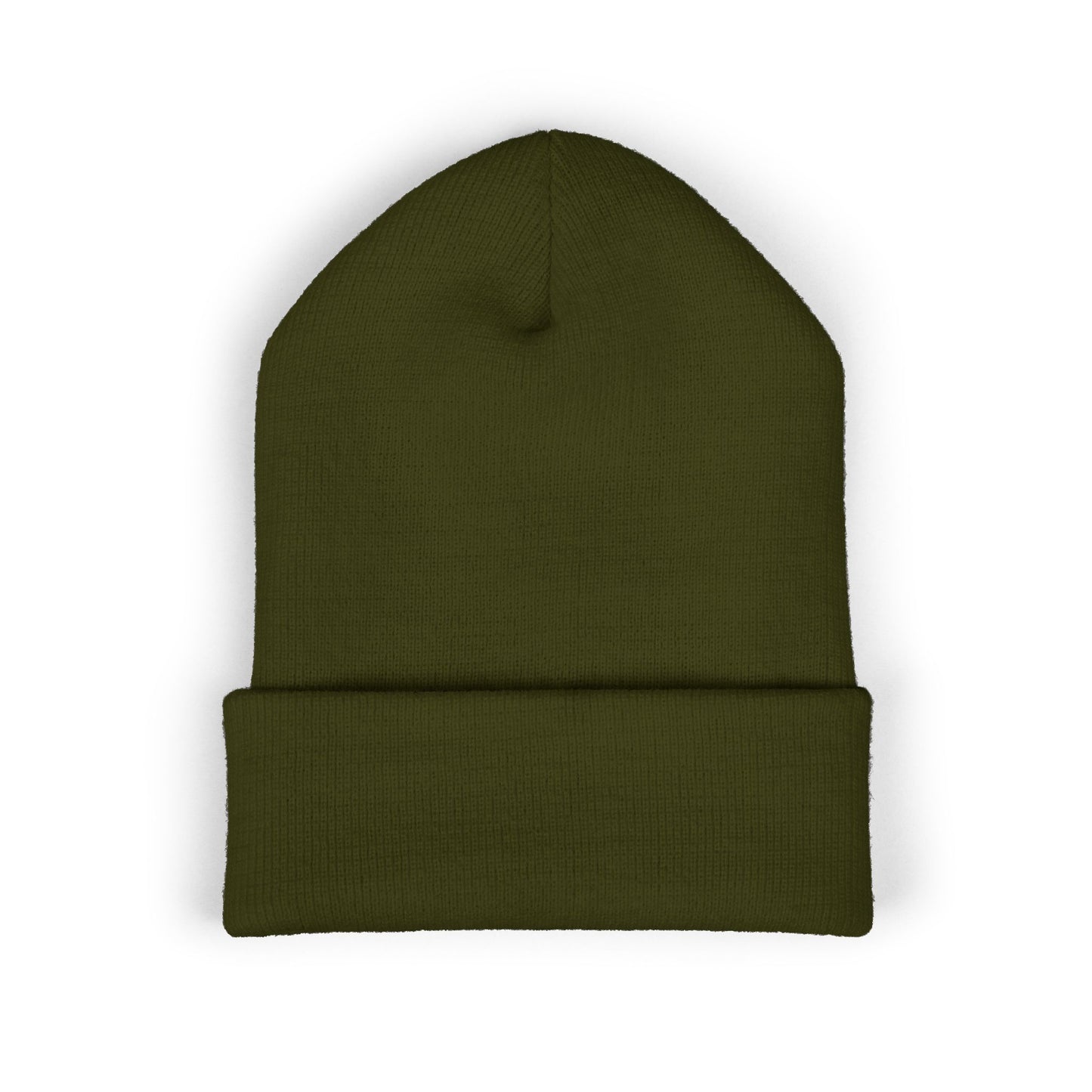 Classic Embroidered Cuffed Beanie — Minimal Santa Graphic