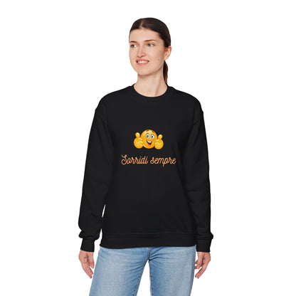 Crewneck Sweatshirt - 'Sorridi Sempre' Smiley Emoji Cozy Pullover