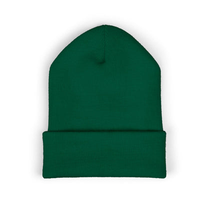 Classic Embroidered Cuffed Beanie — Minimal Santa Graphic