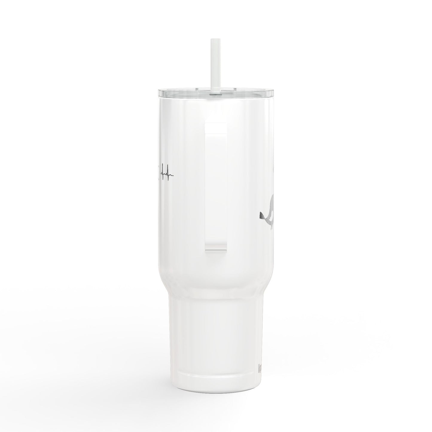 40oz Engraved Insulated Tumbler — Kissing Whale Design, Travel Mug with Lid (Perfect Gift)