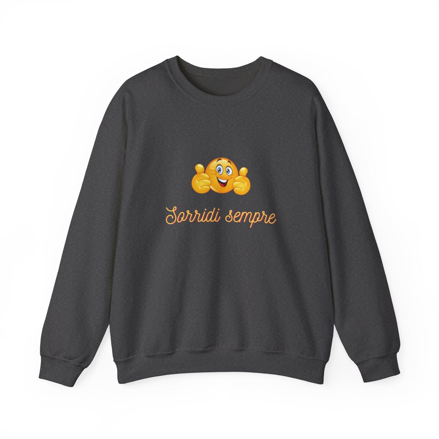 Crewneck Sweatshirt - 'Sorridi Sempre' Smiley Emoji Cozy Pullover