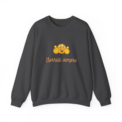 Crewneck Sweatshirt - 'Sorridi Sempre' Smiley Emoji Cozy Pullover