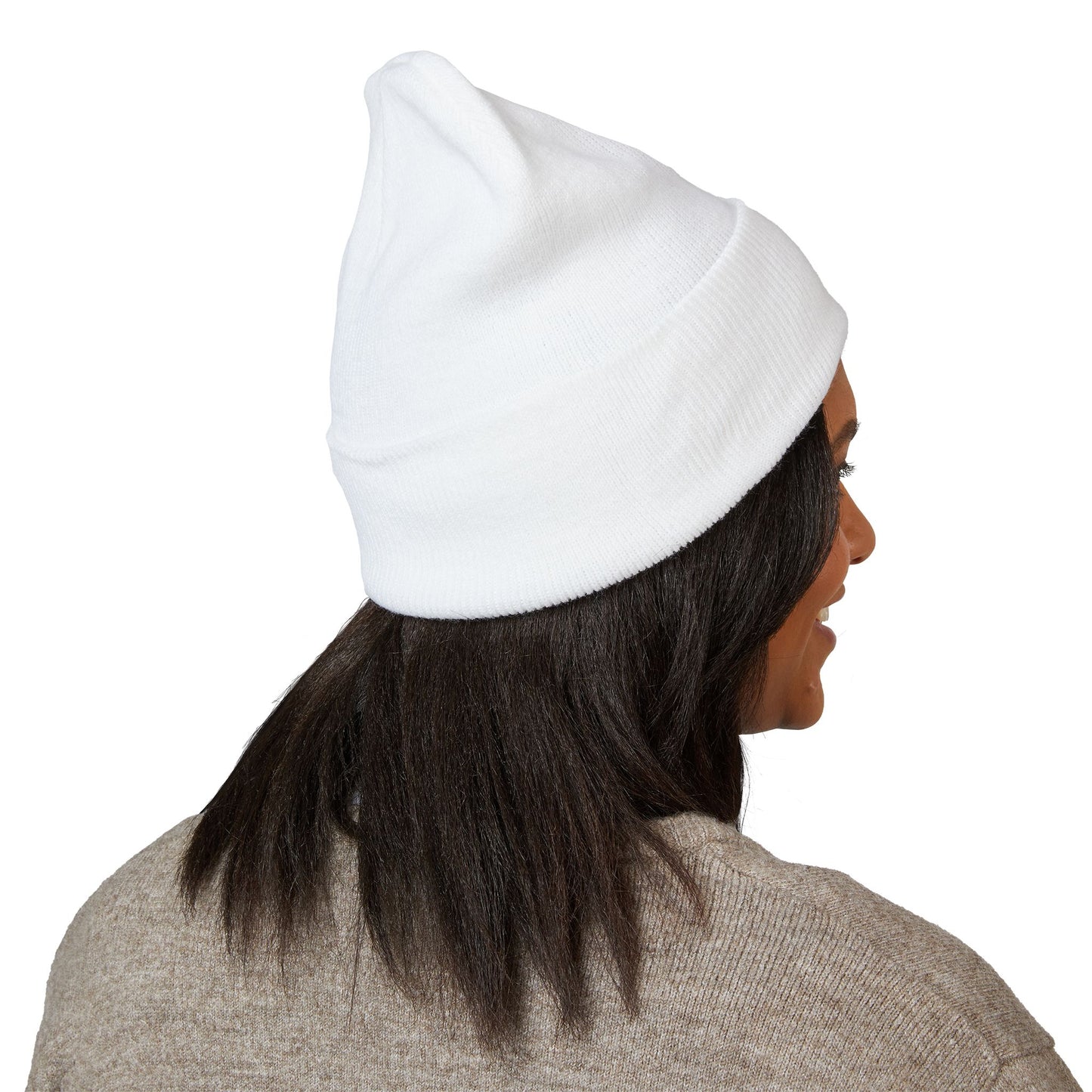 Classic Embroidered Cuffed Beanie — Minimal Santa Graphic