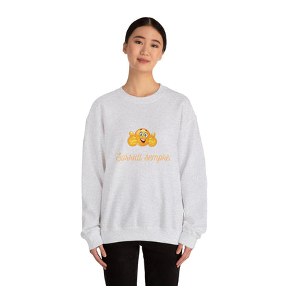 Crewneck Sweatshirt - 'Sorridi Sempre' Smiley Emoji Cozy Pullover