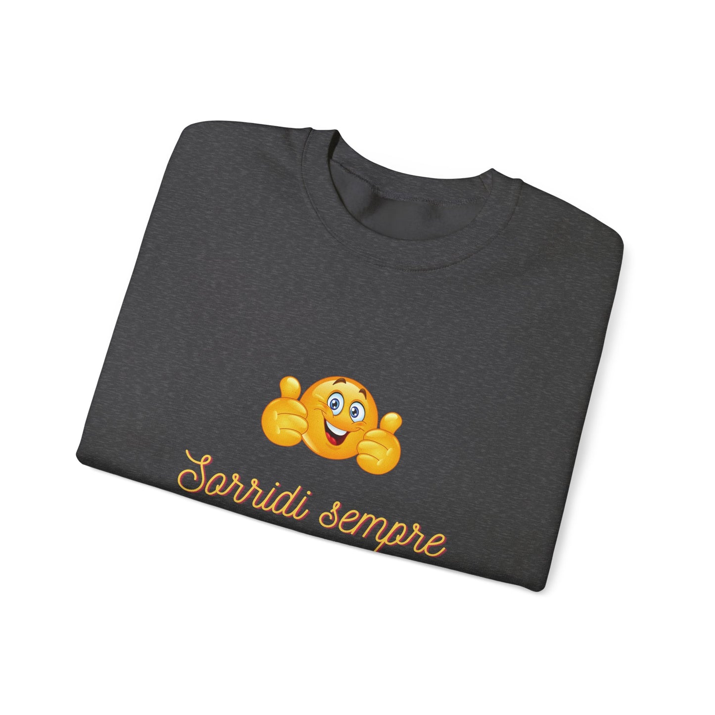 Crewneck Sweatshirt - 'Sorridi Sempre' Smiley Emoji Cozy Pullover