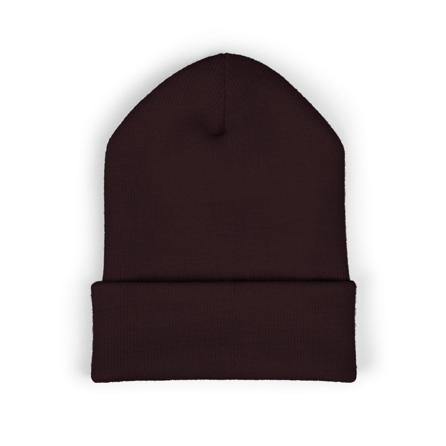 Classic Embroidered Cuffed Beanie — Minimal Santa Graphic
