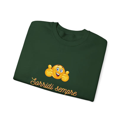 Crewneck Sweatshirt - 'Sorridi Sempre' Smiley Emoji Cozy Pullover