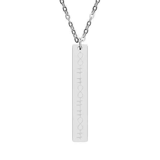 Engravable Vertical Bar Necklace, Pendant Necklace | Personalized Bar Jewelry