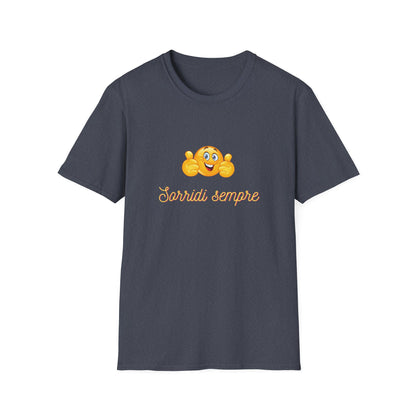 Smiling Emoji Faces T-Shirt | Cute Emoji Graphic Tee, 'Sorridi sempre'