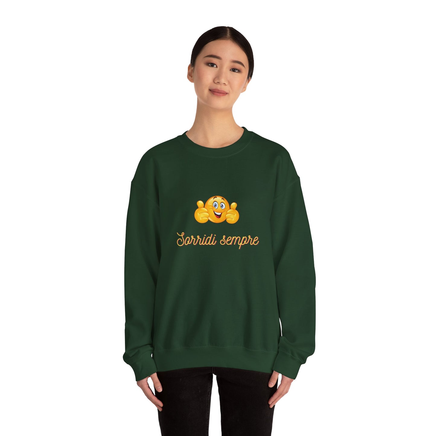 Crewneck Sweatshirt - 'Sorridi Sempre' Smiley Emoji Cozy Pullover