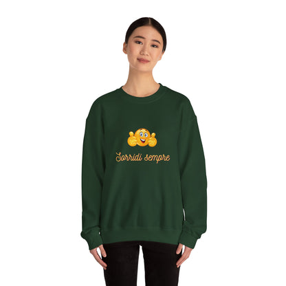 Crewneck Sweatshirt - 'Sorridi Sempre' Smiley Emoji Cozy Pullover