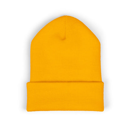 Classic Embroidered Cuffed Beanie — Minimal Santa Graphic
