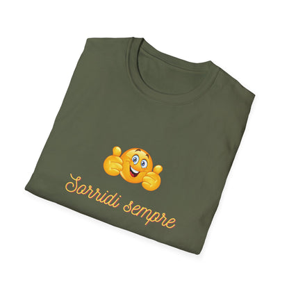 Smiling Emoji Faces T-Shirt | Cute Emoji Graphic Tee, 'Sorridi sempre'