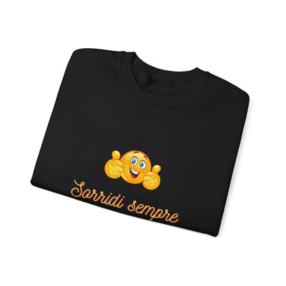 Crewneck Sweatshirt - 'Sorridi Sempre' Smiley Emoji Cozy Pullover