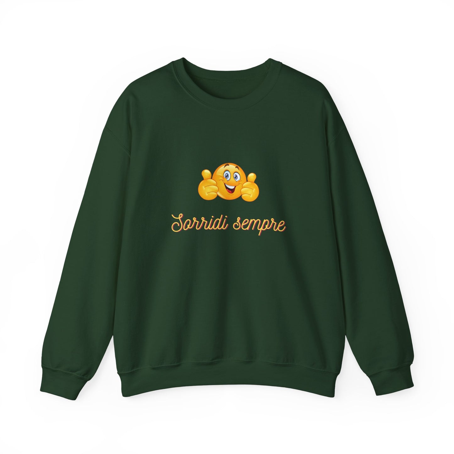 Crewneck Sweatshirt - 'Sorridi Sempre' Smiley Emoji Cozy Pullover