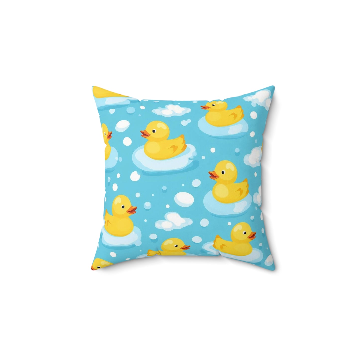 Rubber Duck Pattern Decorative Pillow — Cute Bath Toy Throw Cushion