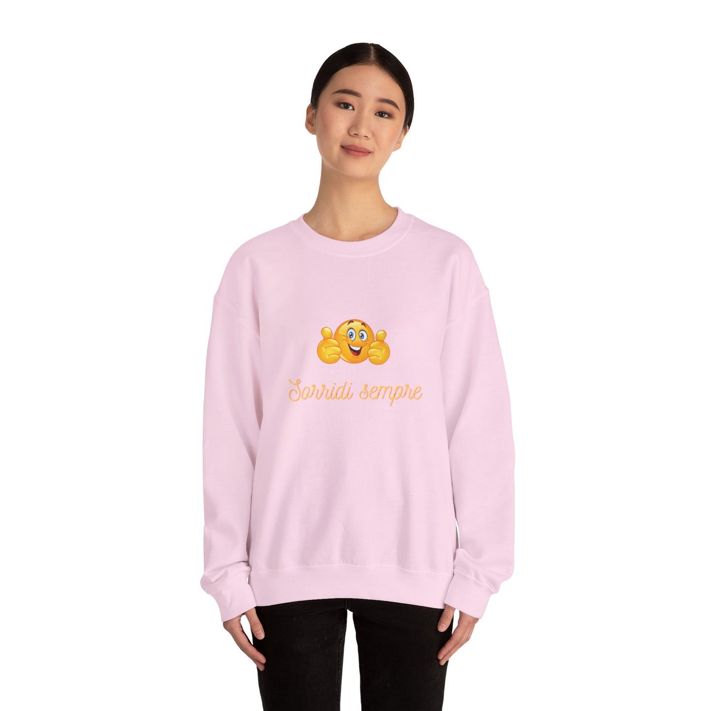 Crewneck Sweatshirt - 'Sorridi Sempre' Smiley Emoji Cozy Pullover
