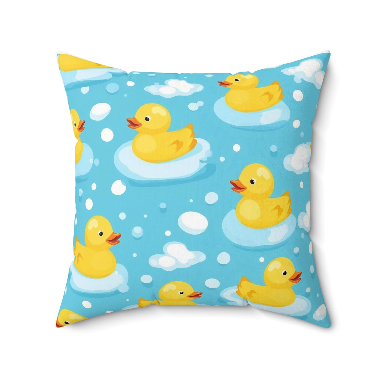 Rubber Duck Pattern Decorative Pillow — Cute Bath Toy Throw Cushion