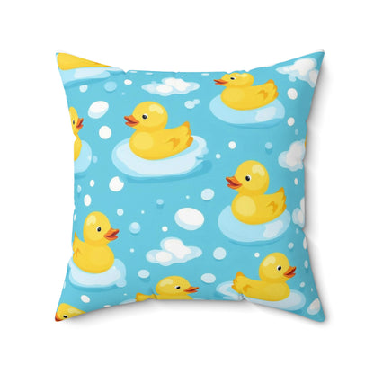 Rubber Duck Pattern Decorative Pillow — Cute Bath Toy Throw Cushion