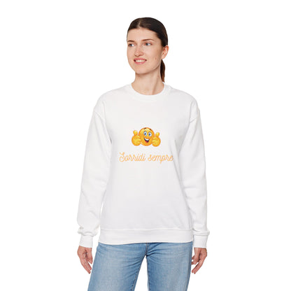 Crewneck Sweatshirt - 'Sorridi Sempre' Smiley Emoji Cozy Pullover