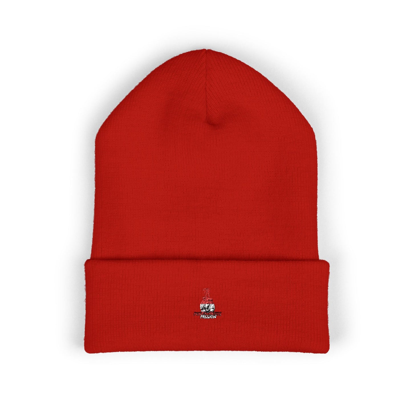 Classic Embroidered Cuffed Beanie — Minimal Santa Graphic