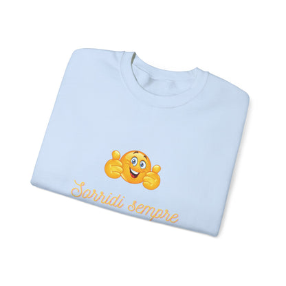 Crewneck Sweatshirt - 'Sorridi Sempre' Smiley Emoji Cozy Pullover