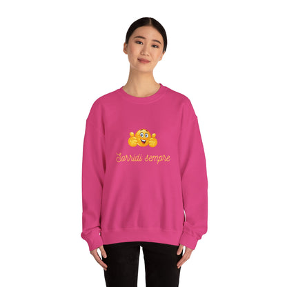 Crewneck Sweatshirt - 'Sorridi Sempre' Smiley Emoji Cozy Pullover