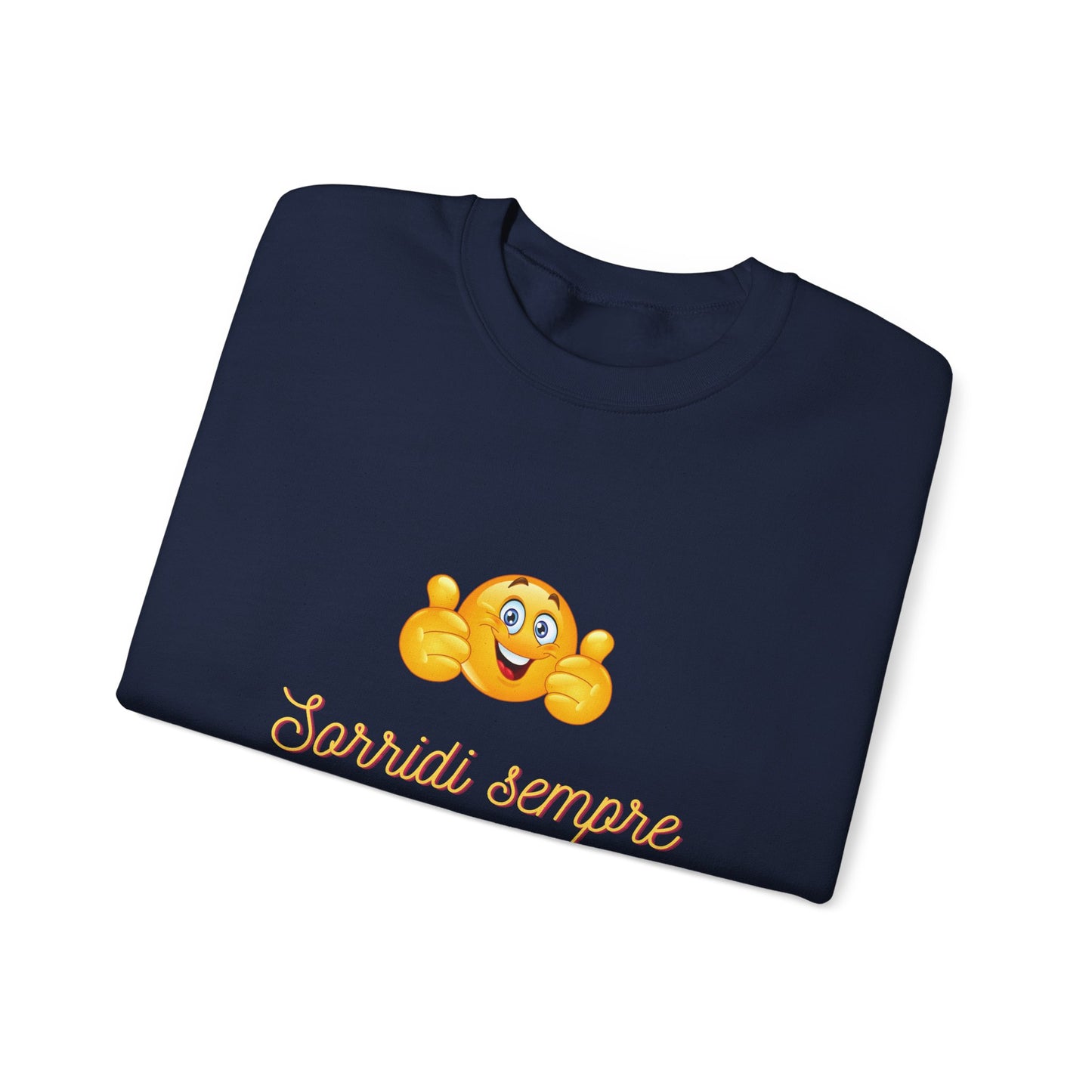 Crewneck Sweatshirt - 'Sorridi Sempre' Smiley Emoji Cozy Pullover