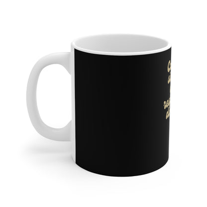Cafeaua: singurul adult responsabil din viața mea Mug | Romanian coffee phrase, black ceramic