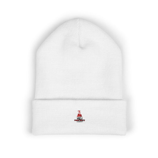 Classic Embroidered Cuffed Beanie — Minimal Santa Graphic