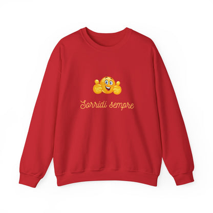 Crewneck Sweatshirt - 'Sorridi Sempre' Smiley Emoji Cozy Pullover