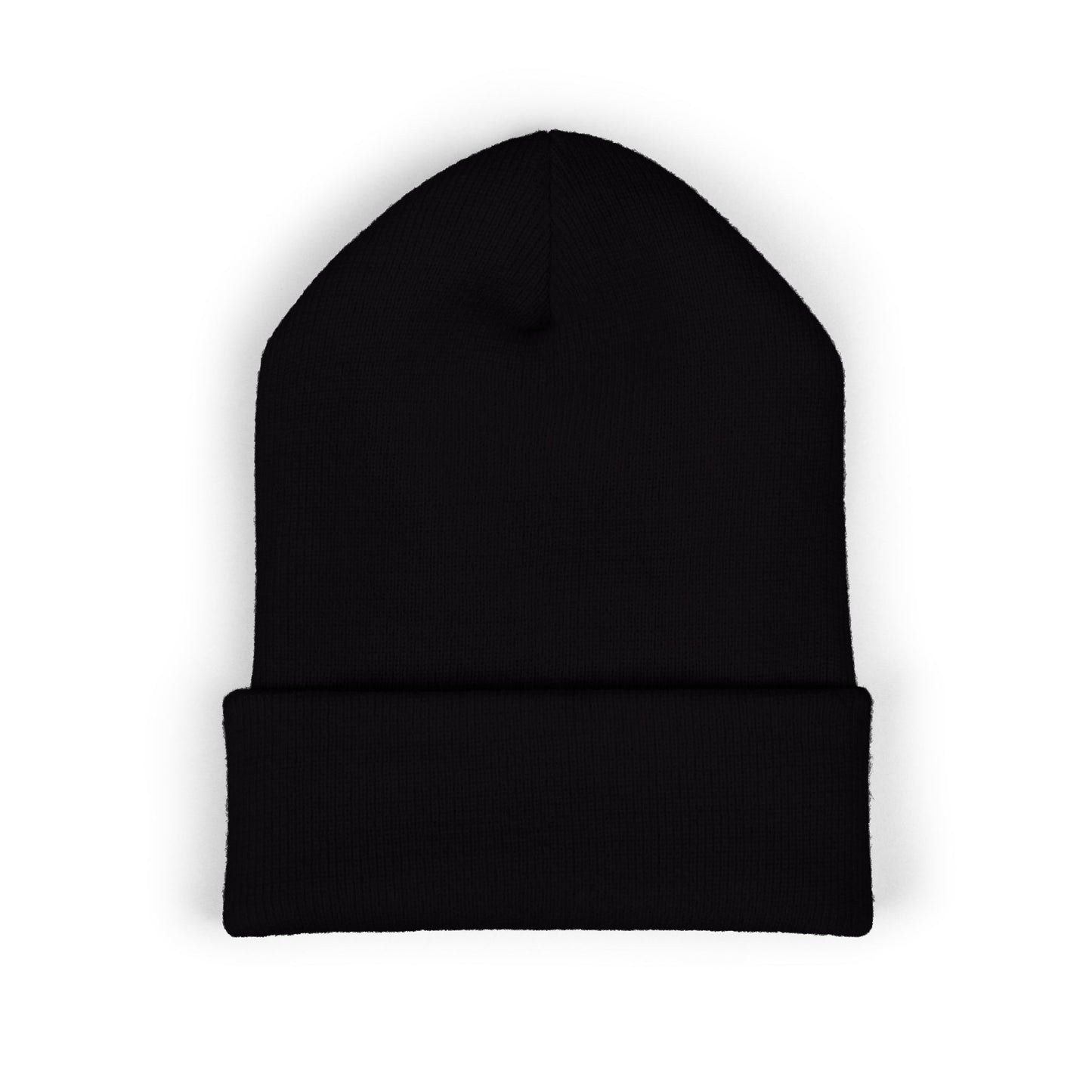 Classic Embroidered Cuffed Beanie — Minimal Santa Graphic