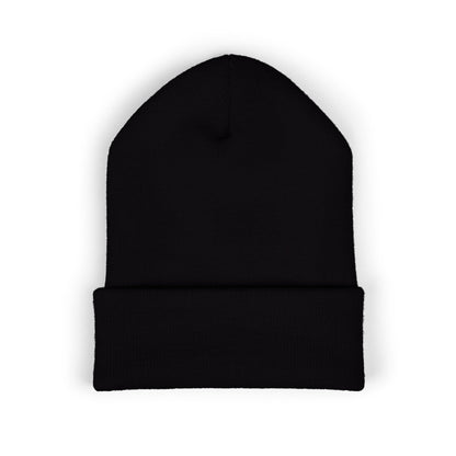 Classic Embroidered Cuffed Beanie — Minimal Santa Graphic